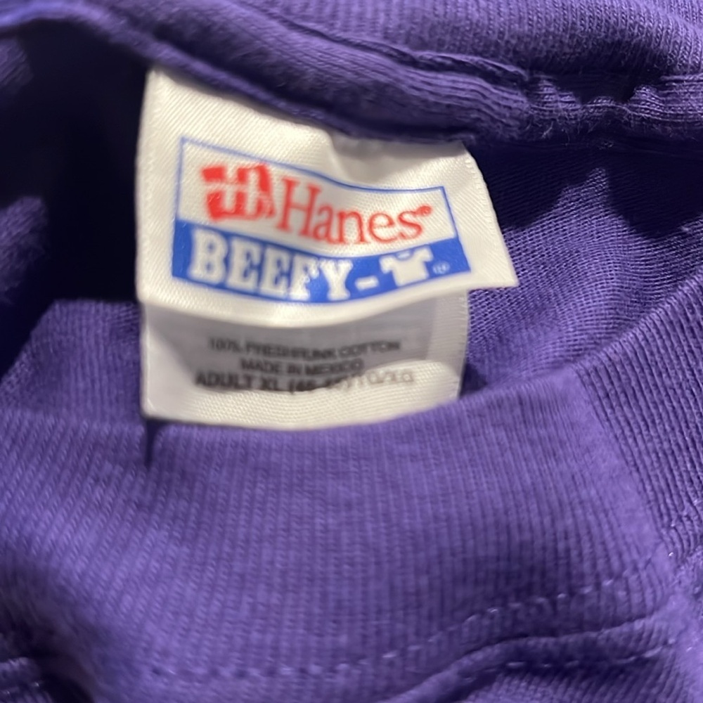 Old Woman Red Hat Short Sleeve Purple Hanes Beefy-T T-Shirt Size XL - Picture 4 of 6